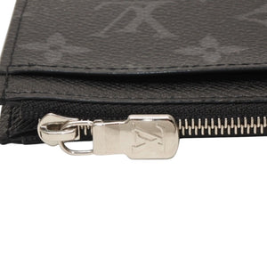 Very Good Condition LOUIS VUITTON Coin Card Holder Coin Case M30271 Monogram Eclipse Black Used 4a000841