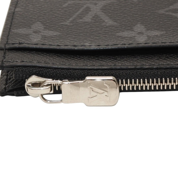 Very Good Condition LOUIS VUITTON Coin Card Holder Coin Case M30271 Monogram Eclipse Black Used 4a000841
