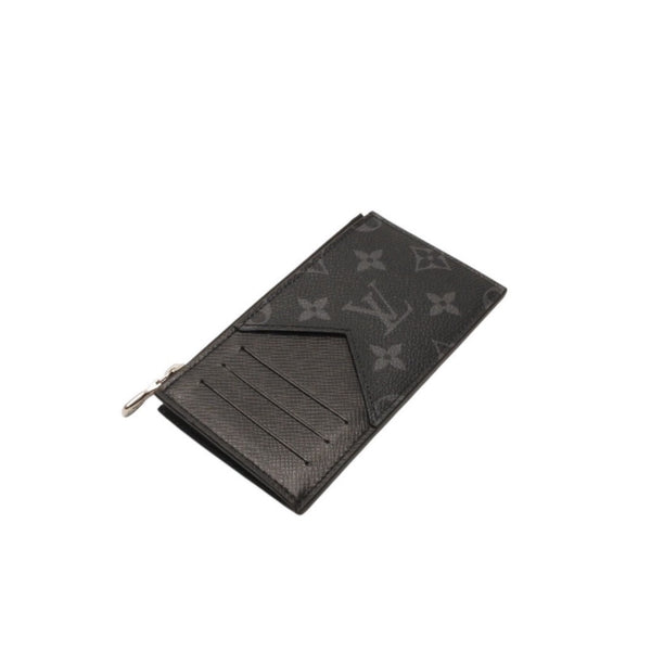 Very Good Condition LOUIS VUITTON Coin Card Holder Coin Case M30271 Monogram Eclipse Black Used 4a000841