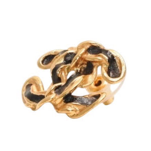 極美品 CHANEL シャネル ヴィンテージ ココマーク ピアス 重量約5.14g 02P刻印 GP メタル ゴールド ブラック 両耳用 中古 4a000640