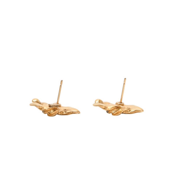 極美品 CHANEL シャネル ヴィンテージ ココマーク ピアス 重量約5.14g 02P刻印 GP メタル ゴールド ブラック 両耳用 中古 4a000640