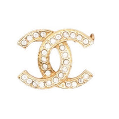 極美品 CHANEL シャネル VINTAGE ヴィンテージ ココマーク ブローチ 重量約6.11g GP メタル ラインストーン ゴールド クリア 中古 4a000628
