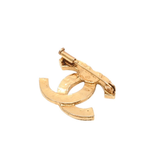 極美品 CHANEL シャネル VINTAGE ヴィンテージ ココマーク ブローチ 重量約6.11g GP メタル ラインストーン ゴールド クリア 中古 4a000628