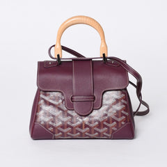 Like new GOYARD Handbag 2WAY Saigon ABB120180 Burgundy Purple Goyardin Canvas Silver Hardware Good Condition Used 4a000984