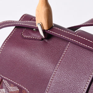 Like new GOYARD Handbag 2WAY Saigon ABB120180 Burgundy Purple Goyardin Canvas Silver Hardware Good Condition Used 4a000984