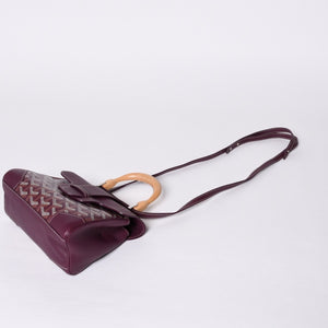 Like new GOYARD Handbag 2WAY Saigon ABB120180 Burgundy Purple Goyardin Canvas Silver Hardware Good Condition Used 4a000984