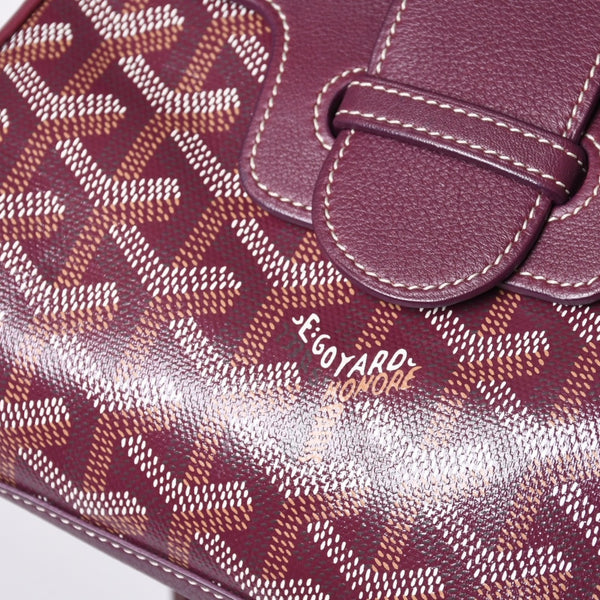 Like new GOYARD Handbag 2WAY Saigon ABB120180 Burgundy Purple Goyardin Canvas Silver Hardware Good Condition Used 4a000984