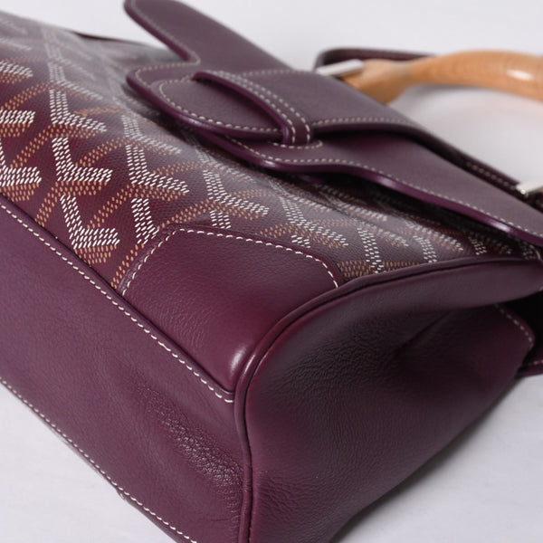 Like new GOYARD Handbag 2WAY Saigon ABB120180 Burgundy Purple Goyardin Canvas Silver Hardware Good Condition Used 4a000984