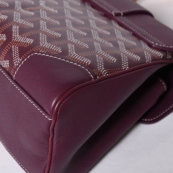 Like new GOYARD Handbag 2WAY Saigon ABB120180 Burgundy Purple Goyardin Canvas Silver Hardware Good Condition Used 4a000984