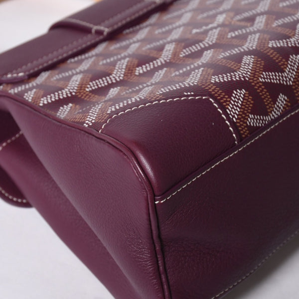 Like new GOYARD Handbag 2WAY Saigon ABB120180 Burgundy Purple Goyardin Canvas Silver Hardware Good Condition Used 4a000984