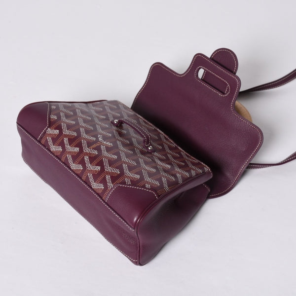 Like new GOYARD Handbag 2WAY Saigon ABB120180 Burgundy Purple Goyardin Canvas Silver Hardware Good Condition Used 4a000984