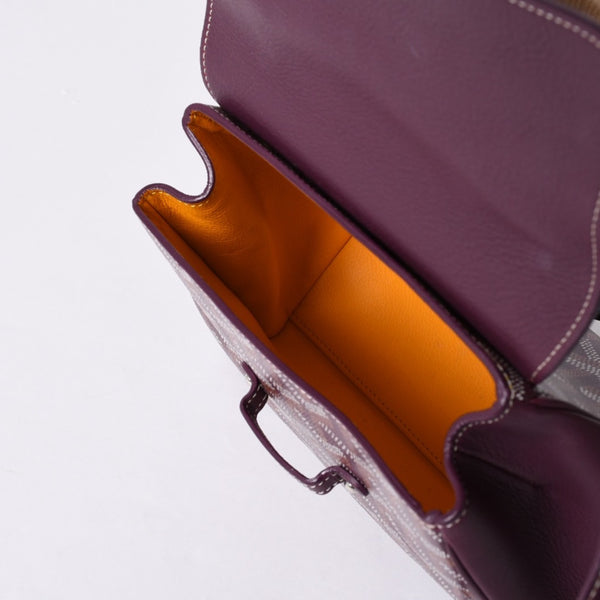Like new GOYARD Handbag 2WAY Saigon ABB120180 Burgundy Purple Goyardin Canvas Silver Hardware Good Condition Used 4a000984