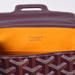 Like new GOYARD Handbag 2WAY Saigon ABB120180 Burgundy Purple Goyardin Canvas Silver Hardware Good Condition Used 4a000984