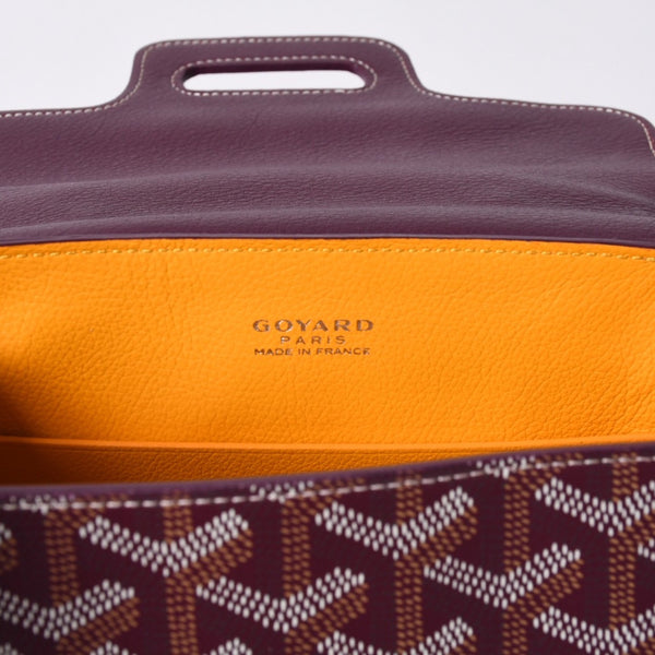 Like new GOYARD Handbag 2WAY Saigon ABB120180 Burgundy Purple Goyardin Canvas Silver Hardware Good Condition Used 4a000984