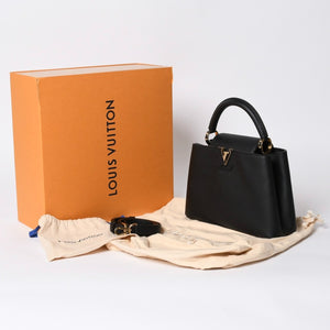 Like new LOUIS VUITTON Capucines BB M94755 2WAY handbag Taurillon leather black used 4a000525