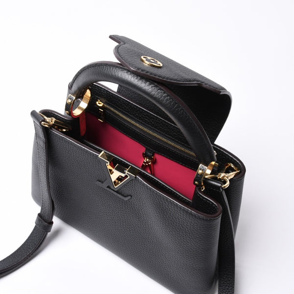 Like new LOUIS VUITTON Capucines BB M94755 2WAY handbag Taurillon leather black used 4a000525