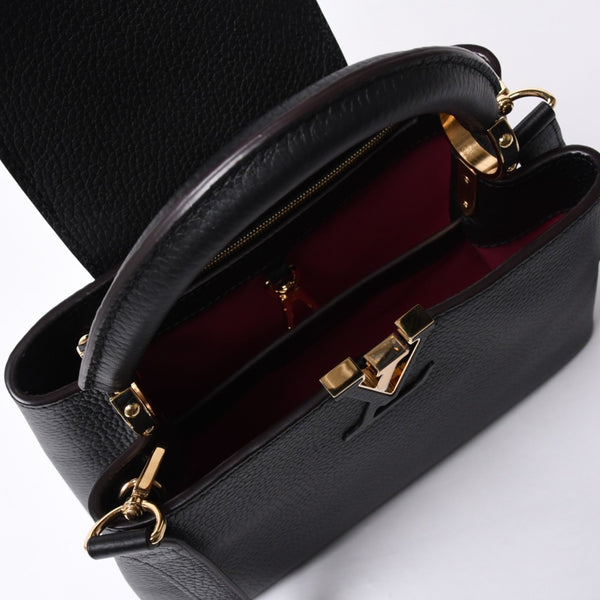 Like new LOUIS VUITTON Capucines BB M94755 2WAY handbag Taurillon leather black used 4a000525