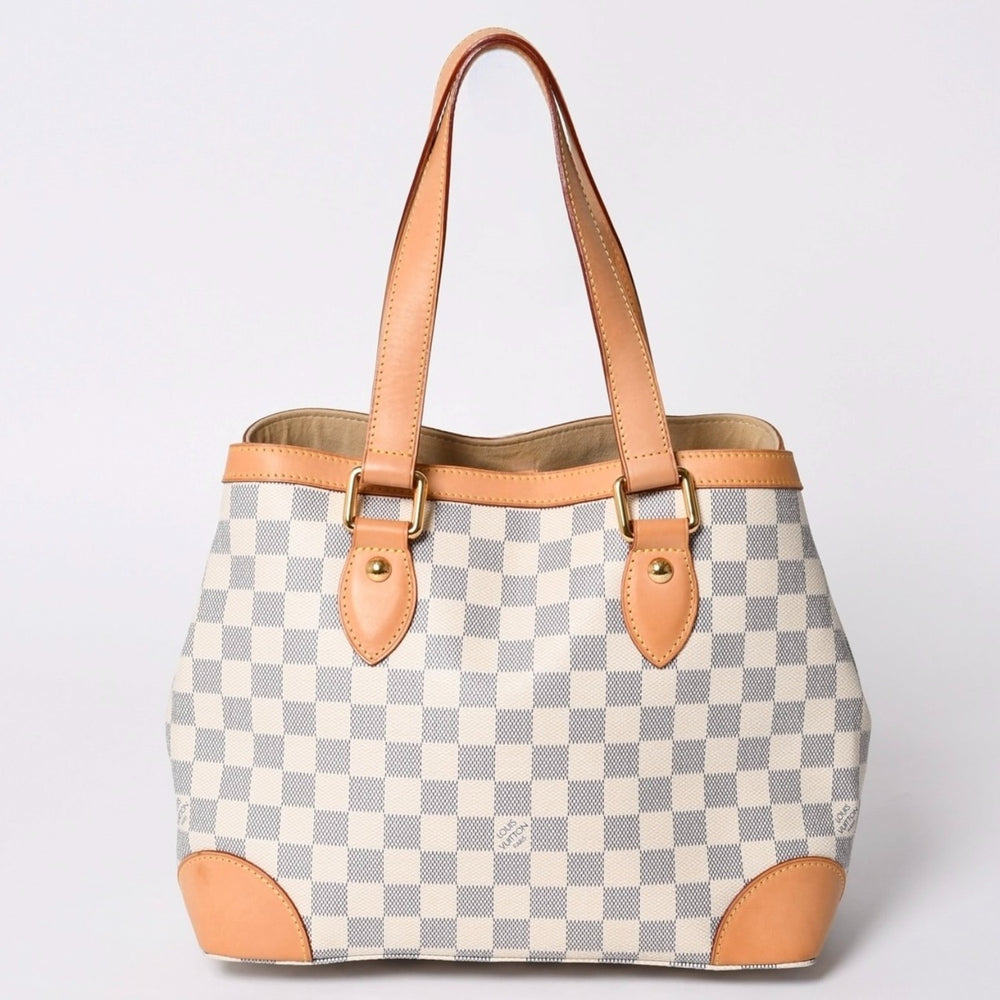 Very good condition LOUIS VUITTON Handbag N51207 Hampstead PM White Damier Azur Used 4a000817