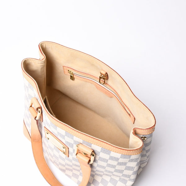 極美品 LOUIS VUITTON ルイヴィトン ハンドバッグ N51207 ハムステッドPM ホワイト ダミエアズール中古 4a000817