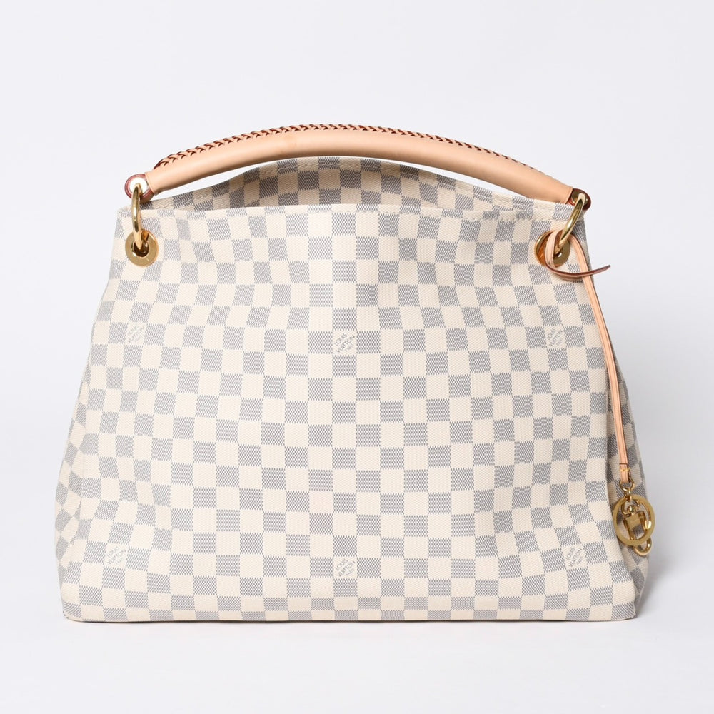 Very good condition LOUIS VUITTON Artzi MM one shoulder bag N41174 Damier Azur white gray gold hardware used 4a000408