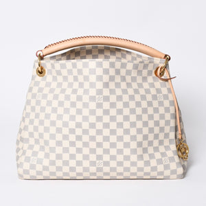 Very good condition LOUIS VUITTON Artzi MM one shoulder bag N41174 Damier Azur white gray gold hardware used 4a000408