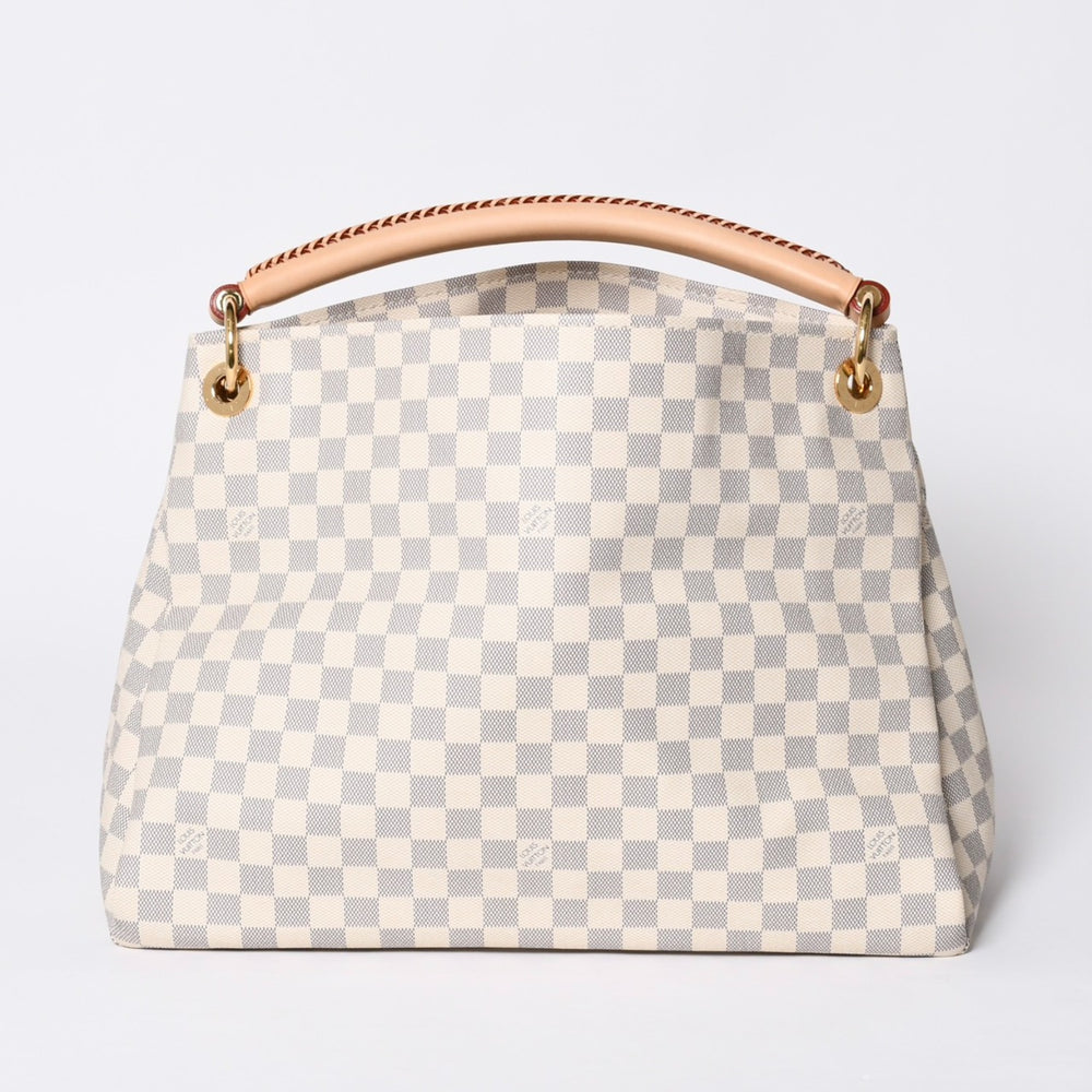 Very good condition LOUIS VUITTON Artzi MM one shoulder bag N41174 Damier Azur white gray gold hardware used 4a000408