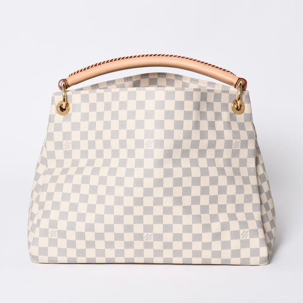 Very good condition LOUIS VUITTON Artzi MM one shoulder bag N41174 Damier Azur white gray gold hardware used 4a000408