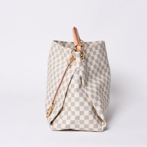 Very good condition LOUIS VUITTON Artzi MM one shoulder bag N41174 Damier Azur white gray gold hardware used 4a000408