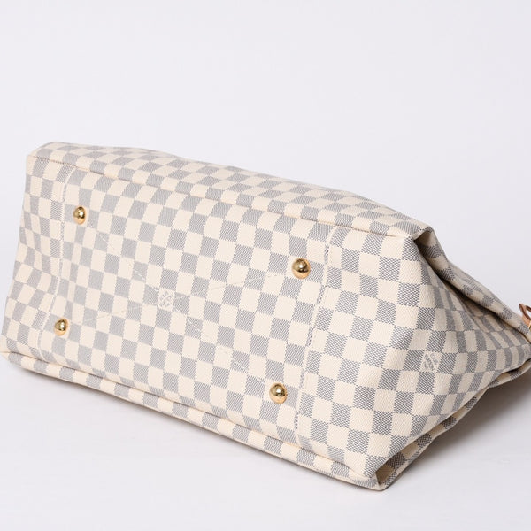 Very good condition LOUIS VUITTON Artzi MM one shoulder bag N41174 Damier Azur white gray gold hardware used 4a000408