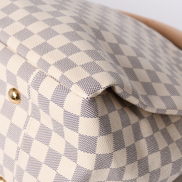 Very good condition LOUIS VUITTON Artzi MM one shoulder bag N41174 Damier Azur white gray gold hardware used 4a000408
