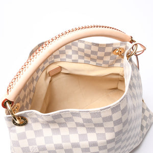 Very good condition LOUIS VUITTON Artzi MM one shoulder bag N41174 Damier Azur white gray gold hardware used 4a000408
