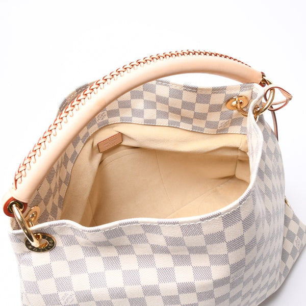 Very good condition LOUIS VUITTON Artzi MM one shoulder bag N41174 Damier Azur white gray gold hardware used 4a000408
