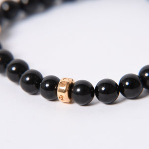 Like new CHROME HEARTS Beads Bracelet Baby Fat Onyx 22k Black Silver 925 Size 8mm Used 4a000441