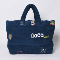 Very good condition CHANEL Pharrell Williams Coco Cocoon tote bag large size 27 series blue pile used 4a000576