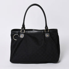 Very good condition GUCCI Gucci handbag 2968335 520981 GG canvas leather black gold hardware used 4a000218