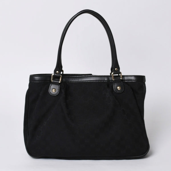 Very good condition GUCCI Gucci handbag 2968335 520981 GG canvas leather black gold hardware used 4a000218