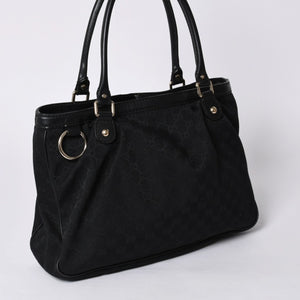 Very good condition GUCCI Gucci handbag 2968335 520981 GG canvas leather black gold hardware used 4a000218