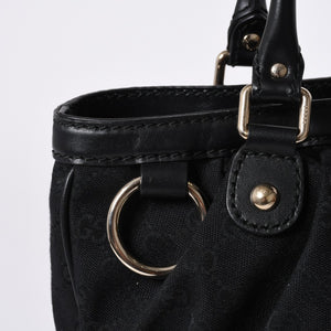 Very good condition GUCCI Gucci handbag 2968335 520981 GG canvas leather black gold hardware used 4a000218