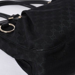 Very good condition GUCCI Gucci handbag 2968335 520981 GG canvas leather black gold hardware used 4a000218