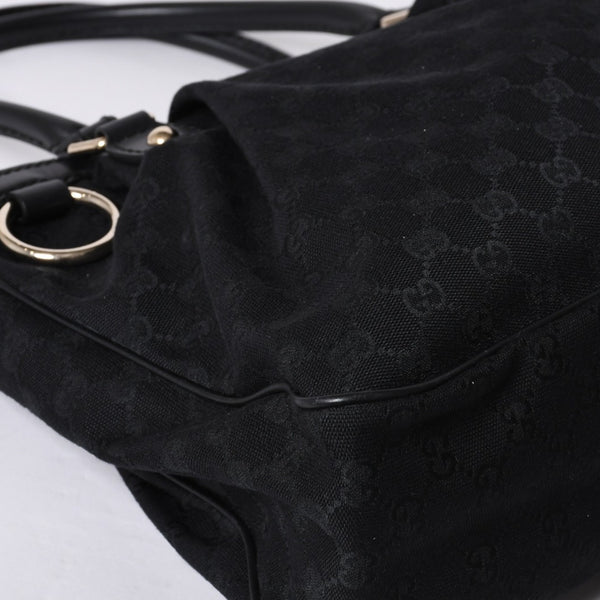 Very good condition GUCCI Gucci handbag 2968335 520981 GG canvas leather black gold hardware used 4a000218