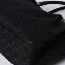 画像をギャラリービューアに読み込む, 極美品 GUCCI グッチ ハンドバッグ 2968335 520981 GGキャンバス レザー ブラック ゴールド金具 中古 4a000218
