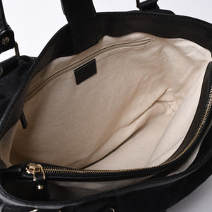 Very good condition GUCCI Gucci handbag 2968335 520981 GG canvas leather black gold hardware used 4a000218