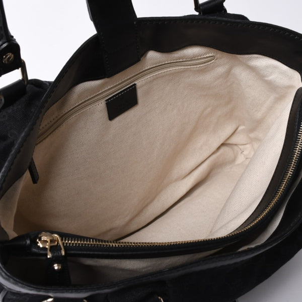 Very good condition GUCCI Gucci handbag 2968335 520981 GG canvas leather black gold hardware used 4a000218