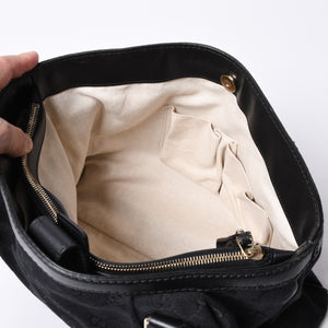 Very good condition GUCCI Gucci handbag 2968335 520981 GG canvas leather black gold hardware used 4a000218