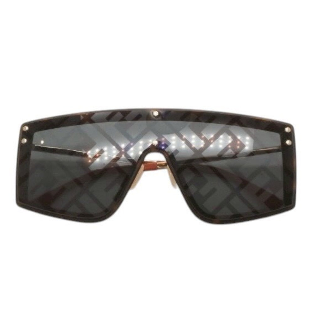 極美品 FENDI フェンディ Sunglasses サングラス M0076 FFロゴ Black ブラック Gold ゴールド 中古 4a000332