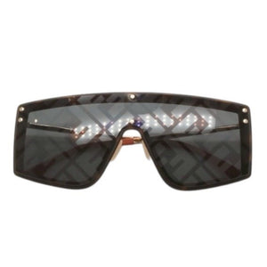極美品 FENDI フェンディ Sunglasses サングラス M0076 FFロゴ Black ブラック Gold ゴールド 中古 4a000332
