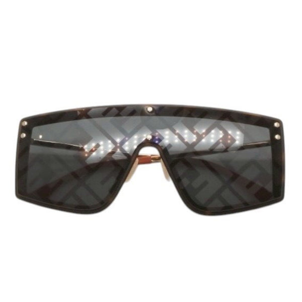 極美品 FENDI フェンディ Sunglasses サングラス M0076 FFロゴ Black ブラック Gold ゴールド 中古 4a000332