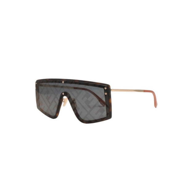 極美品 FENDI フェンディ Sunglasses サングラス M0076 FFロゴ Black ブラック Gold ゴールド 中古 4a000332