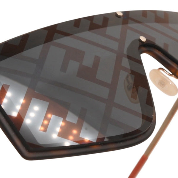 極美品 FENDI フェンディ Sunglasses サングラス M0076 FFロゴ Black ブラック Gold ゴールド 中古 4a000332