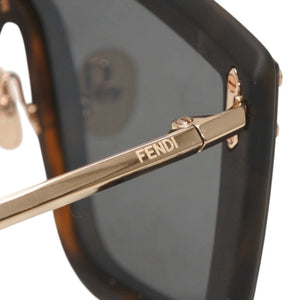 極美品 FENDI フェンディ Sunglasses サングラス M0076 FFロゴ Black ブラック Gold ゴールド 中古 4a000332